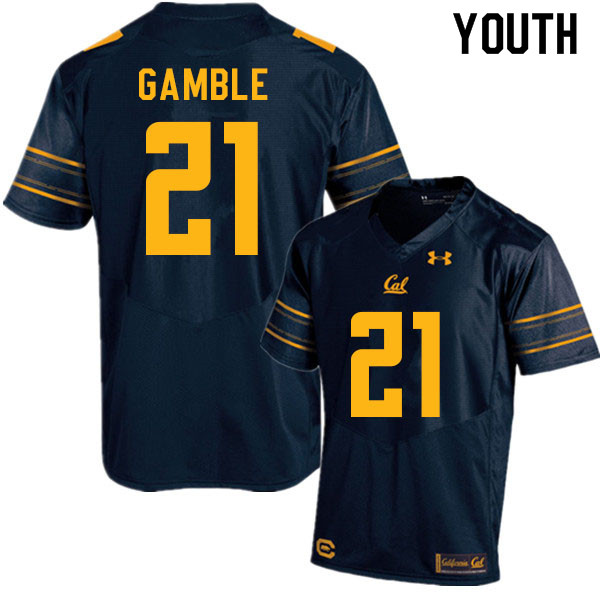 Youth #21 Collin Gamble Cal Bears College Football Jerseys Sale-Navy
